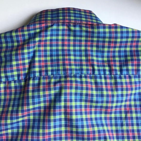 ETON contemporary colourful checkered cotton shirt Sz 15 3/4 made in Europe - Picture 3 of 11